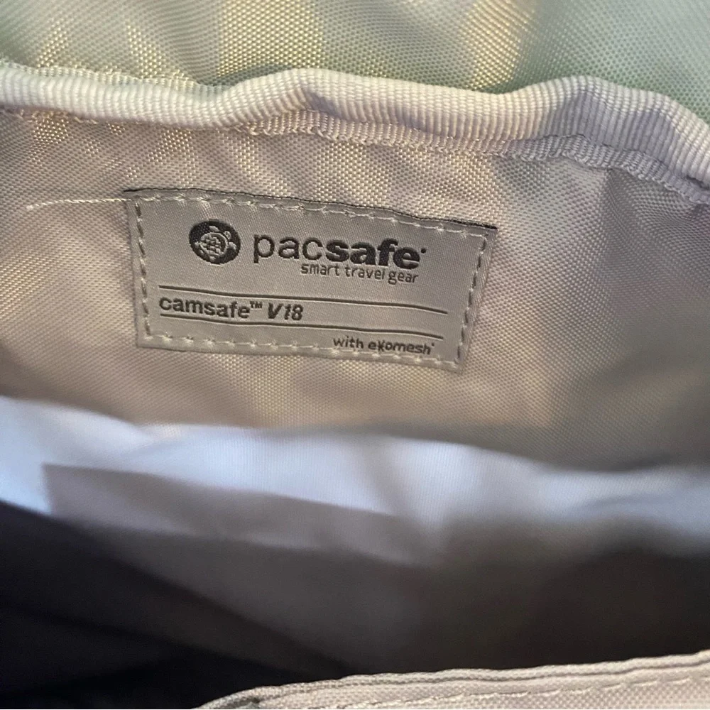 Pacsafe Olive Green and Mustard Yellow Crossbody Camera Bag